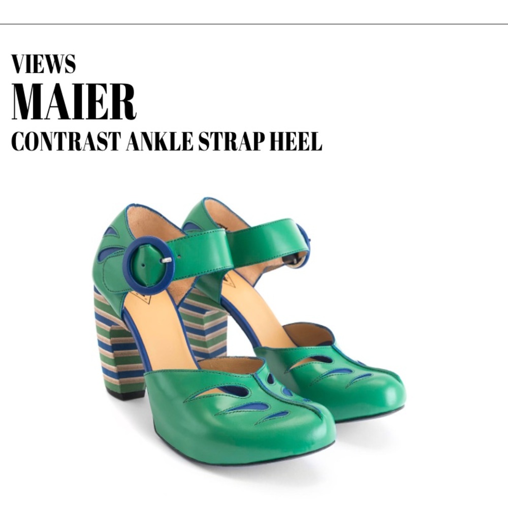 John Fluevog Views Maier Green Heels - US 7